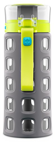 Ello Dash Tritan Plastic Kids Water Bottle With Silicone Sleeve, 16 Oz, Grey #TOP4