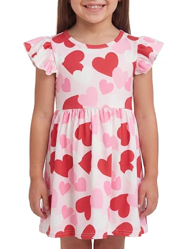 Image of Unique Baby Girls' Short Sleeve Everyday Printed Dresses for Kid and Toddler, Sizes 2T-12Y