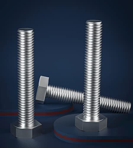 Image of 1 /2-13 x 2-1 /2 inch (1 to 7 inch Optional) Hex Head Screw Bolt, Stainless Steel 18-8(304), Fully Threaded,5pcs