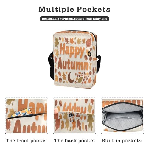 messenger bag for women mens shoulder bags crossbody Womens Casual Purses Adjustable Strap for Shopping Shopping- Autumn Stripe Buffalo2