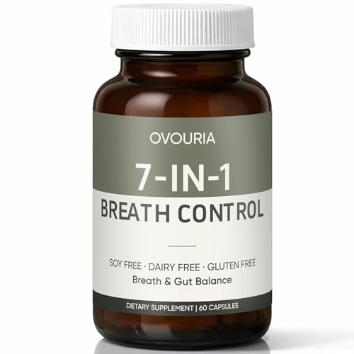 Ovouria Breath and Gut Balance 7-in-1 Advanced Breath Restoration Formula for Oral & Digestive Balance Helps Manage Bad Breath Naturally Vegan & Non-GMO 60 Capsules