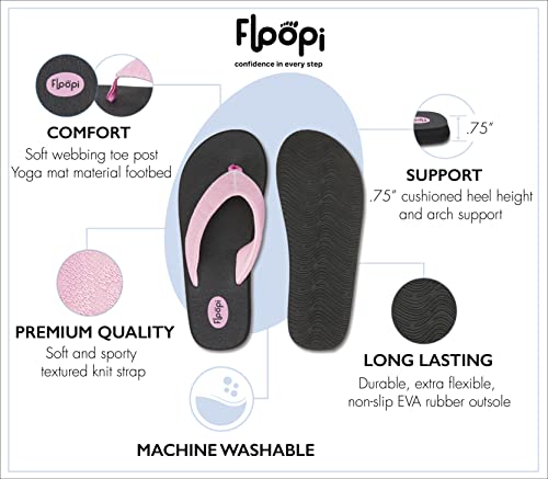 Image of Floopi Flip Flops for Women Flat Yoga Mat Thong Womens Sandals Ladies Beach Sandals with Indoor & Outdoor Anti Skid Soles