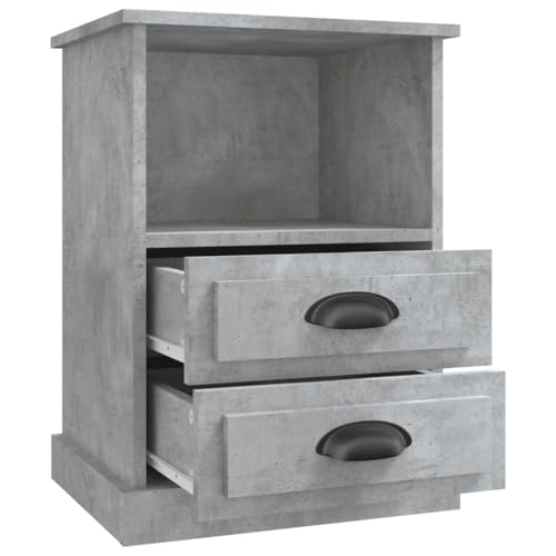 Table de chevet gris béton pour ranger votre chambre encombrée - 8