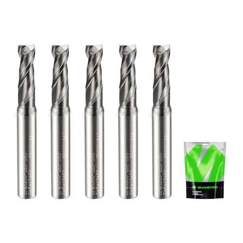 Image of 5MM End Mills 6MM Shank, 2 Flute Carbide Square Endmill with AlCrN Coated, Upcut Spiral CNC Router Bits for Alloy Steel, Metal and Stainless Steel（5PCS）