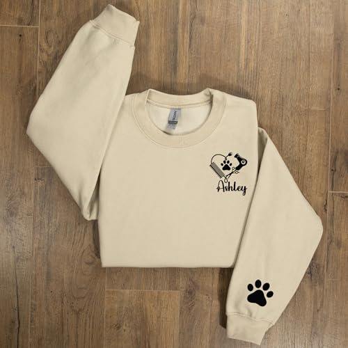 Personalized Dog Groomer Sweatshirt, Dog Groomer Shirt, Pet Grooming Shirt, Gift for Dog Groomer, Dog Groomer Sweater3
