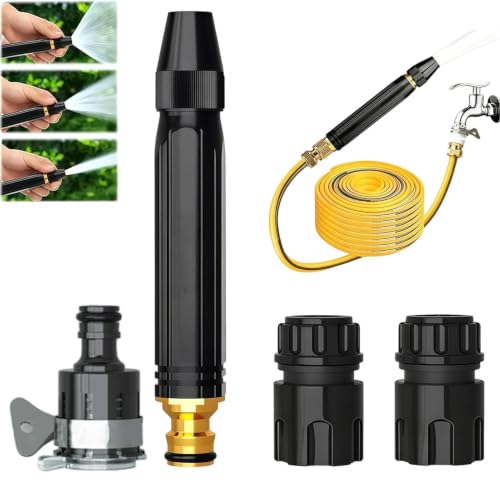 Boquilla De Agua A Alta Presión | con Booster Y 3 Patrones De Rociado Ajustables - Pistola de Agua a Alta Presión para Lavar Coches en el Hogar - para Hogar, Riego De Verduras Y