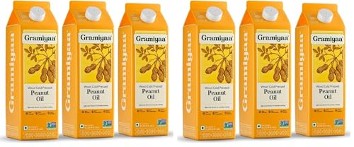 Image of Gramiyaa Cold Pressed Groundnut Oil 3 Litre | Chemical-free, Zero Trans-fat Cooking Oil | Unrefined Oil | Fresh Protect Pack | Kachi Ghani Peanut Oil for Cooking (Pack of 2)