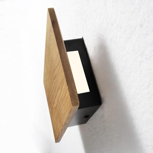 Image of Wall Lights for Living Room with Switch,Nature Wood Wall Lamp in Modern Design,Vintage Led Wall Sconce Up and Down Indoor for Bedroom,Hallway,Hotel,Retro Night Lamp Warm White,8w,1pack
