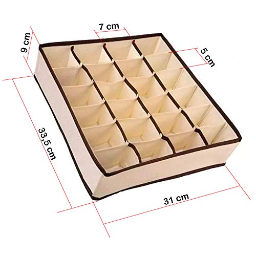 Kit 10 Organizador de Gavetas TNT 24 Espaços Para Calcinhas Cuecas Meias Lingerie 5882