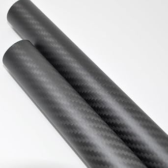 2pcs Roll Wrapped Carbon Fiber Tube/Tubing/Shaft OD 25mm X ID 22mm X Length 500mm 3K Matte Twill Weave Surface High Strength