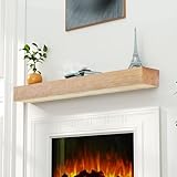 LOVMOR Floating Fireplace Mantel-60in Wood Mantels for Over Fireplace,Wall Mount Fireplace Mantel Shelves,Natural Mantels Over Fireplace | 60' x 8' x 5'-Aged Oak