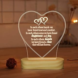 Love 3D Illusion Lamp LED Night Light with Warm White Colors,for Girl Wife Holiday Romantic Meaningful Gift
