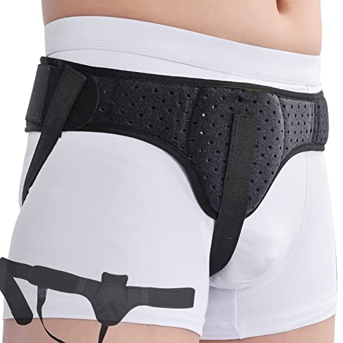 Bias&Belief Cinturón de Hernia Inguinal para Hombres - Lado Izquierdo o Derecho - Braguero de Soporte para Hernia Inguinal - para Pre Y Post Cirugía Soporte de Compresión - Tamaño Opcional,L Cover