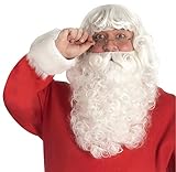 Rubie's mens Deluxe Santa Beard and Wig Set Party Supplies, White, One Size US