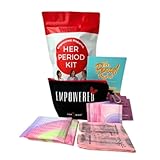 Her-Mine First Period Book and 16 Piece Her Period Kit for Tweens and Teens Girls Gifts 10-12: Personal Hygiene Kit with Period Pads, Wipes, Feminine Hygiene Bag. Perfect Teen Girl Essentials