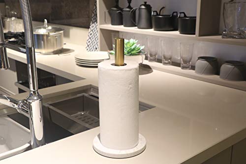 Lutavoy Marble Paper Towel Holders Copper Plated Standing Kitchen Paper Towel Holder With Marble Base (Kz22 - Gold) #TOP3