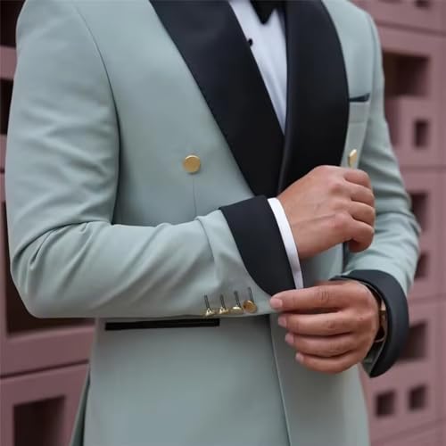 Mens Suits 2 Piece Regular Fit Groom Tuxedo Prom Formal Wedding Suit Shawl Lapel Blazer Pants Set3