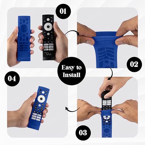 Image of Shopoflux Silicone TV Remote Cover Compatible with Hisense Smart TV Remote VU GloLED Series Tv Remote Cover (Blue)