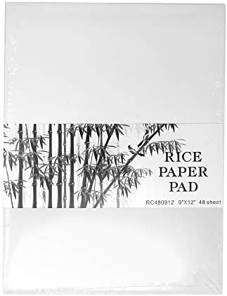 Artway Chinese Sumi Rice Paper Pad - 48 Sheets - 9" x 12" - 35gsm, White