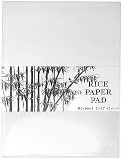 Artway Chinese Sumi Rice Paper Pad - 48 Sheets - 9" x 12" - 35gsm, White