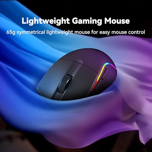Image of Redragon S107KS Wireless Gaming Keyboard and Mouse, RGB Backlit, 3 Mode (Wired /2.4G /BT), Up to 10,000 DPI Gaming Mouse with Software, Ultra Lightweight 65g, 25 Key Anti-Ghosting Keyboard for PC