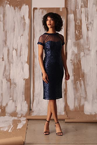 Image of Maggy London Women's Illusion Dress Occasion Event Party Holiday Cocktail Guest of Wedding.