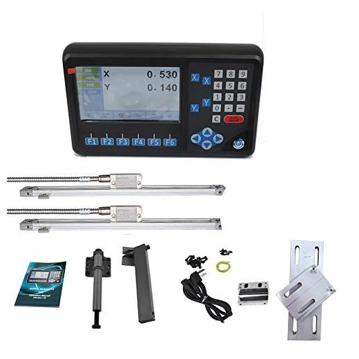 2 Axis DRO 10''x60'' Kit,2 Axis Digital Readout Display ,5um IP67 High Accuracy Magnetic Scale Encoder for Lathe Milling Drill Bridgeport Grinding Machine