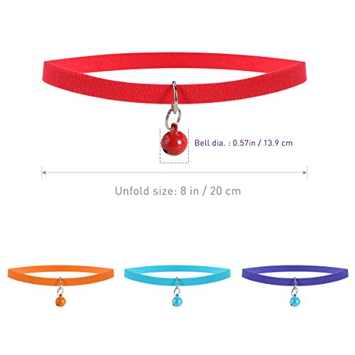Ueetek 12Pcs Double Side Soft Plush Puppy Id Bands Collars,Adjustable Pet Dog Cat Id Collars With Bells,7.9" #TOP1
