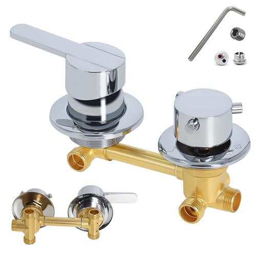 Gekufa 5 vías mezclador latón baño pulido ducha grifo cabina