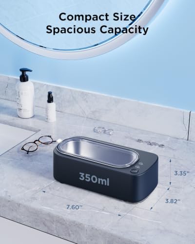 Image of Ultrasonic Jewelry Cleaner Machine: 48kHz 5Min Shine,7Min DeepClean