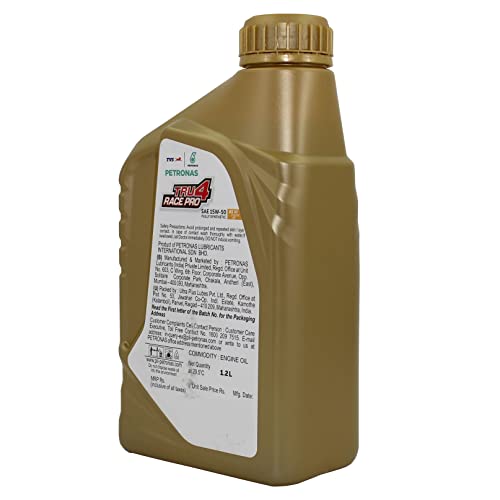 Image of Petronas TVS Tru4 Race Pro 4T SAE 15W-50 Fully Synthetic Sports Engine Oil For Bike By Riders Lubricants (1.2L)