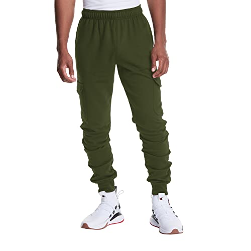 Champion Cargo, Powerblend, Fleece Midweight Men's Joggers (Reg. Or Big & Tall), Army C Patch Logo, X-Large #TOP18