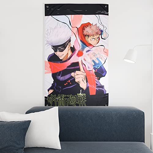 JUST FUNKY Tapeçaria Jujutsu Kaisen JJK Manga Wall Art Anime Decor Satoru Gojo e Yuji Itadori 76,2 c