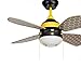 Deckenventilatoren mit Beleuchtung Wentylator sufitowy, lampa studencka, do salonu, sypialni, dzieci, cichy wentylator sufitowy, światło E27 (kolor : pilot zdalnego sterowania)
