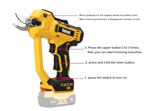 Image of Electric Pruning Shears Cordless Pruner Shears Compatible with DeWalt 20V Battery (No Battery) Perfect for Tree Trimming Gardening, Garden Orchard (Electric Pruning Shears)