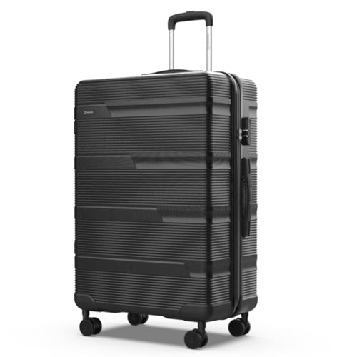 NUMADA   Maleta de Viaje Grande 25Kg, 76x50x29cm, (78L) Upfly T10 28' ABS con Cierre de Combinación y 4 Ruedas Dobles | Resistente | Ligera | Interior Compartimentado | Negro
