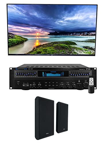Technical Pro RX113 1500 Watt Home Theater Amplifier Receiver Bundle with (2) 5.25