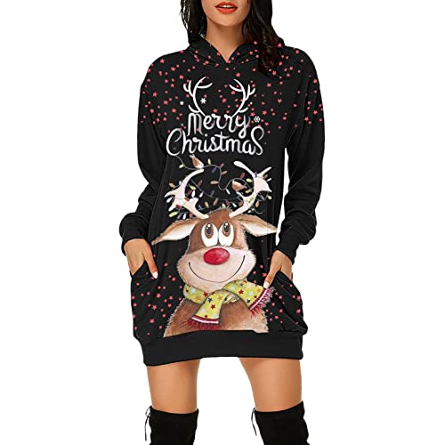 Vestir Dress Mujer Niña Vestido De Mujer De Moda Vestidos De Fiesta Casuales Bolso De Manga Larga Estampado De Bolsillo En La Cadera Jersey De Noche Sexy Vestido De Mujer Con Capucha L G 02