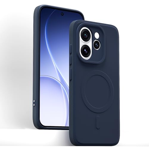 Image of Pikkme Back Cover for Oppo Reno 15 Pro Mini 5G Soft Matte Silicone Mag-Safe Design (Mag-Safe Not Support) Camera Protection | Slim Fit Bumper Cover (Blue)