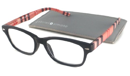 Gabriel + Simone Reading Glasses Reading Glasses - Jardin Black and Plaid / Black and Plaid