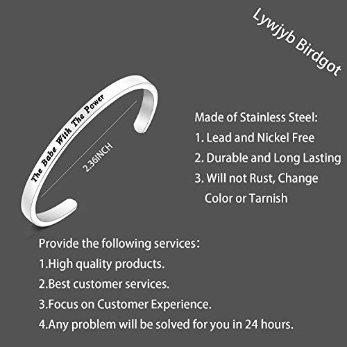 Lywjyb Birdgot Power Gift Empowering Jewelry Feminist Gift for Girlfriend The Babe With The Power Wish Bracelet (Babe With The Power CB) - Image 3