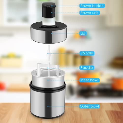 Eismaschine 2L, Speiseeisbereiter, Eismaschine ohne Kompressor, Speiseeismaschine, inkl. Rezeptheft und Löffel… – Bild 6