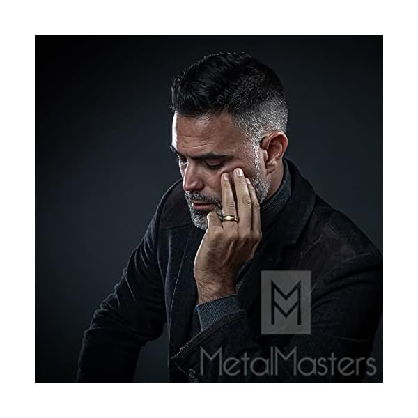 GoldTone Titanium Men's Eternity Wedding Band Ring with Cubic Zirconia CZ, Comfort Fit 8mm SZ 11 - Image 6