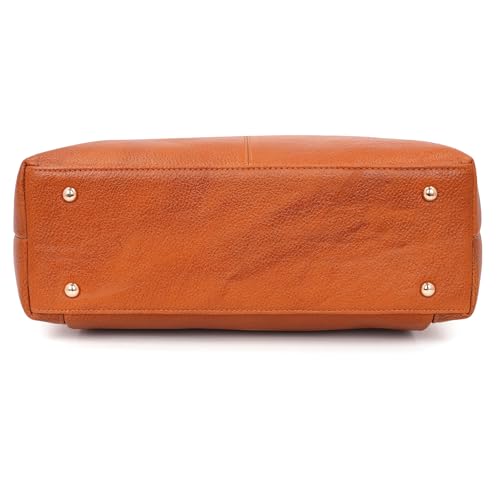 Image of RICHSIGN LEATHER ACCESSORIES Full Grain Natural Leather Top Handle Satchel Shoulder & Handbags