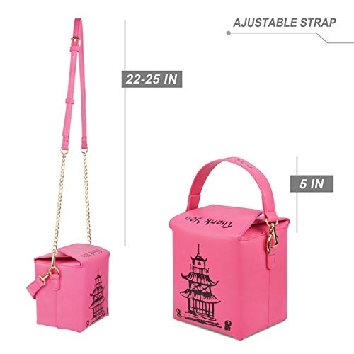 Image of Crossbody Purses and Handbags for Women PU Leather Chinese Takeout Box Totes Top Handle Satchel Shoulder Bag