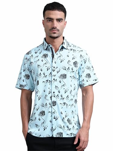 Image of STELLERS Printed Men's Half Sleeve Shirt's |Feather Touch Feel |Regular Fit| Odour Resistant| Anti-Static| Wrinkle Free | Quick Dry | Stretchable | Lightweight | Sweat-Proof