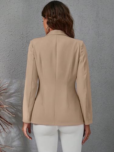 Women's Lightweight Work Office Blazer Jackets Lapel Neck Double Breasted Blazer2