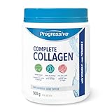 Progressive Complete Collagen Unflavoured, Canadian-Made, for Healthier Hair, Skin, Nails and Joints. Grass-Fed Non-GMO with Antioxidants, Hydrolyzed with Vitamin C for Best Absorption, 500 g