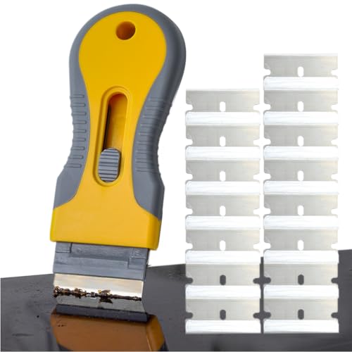 Image of HASTHIP Metal Scraper Tool, Retractable, 15Pcs Razor Blades for Stickers