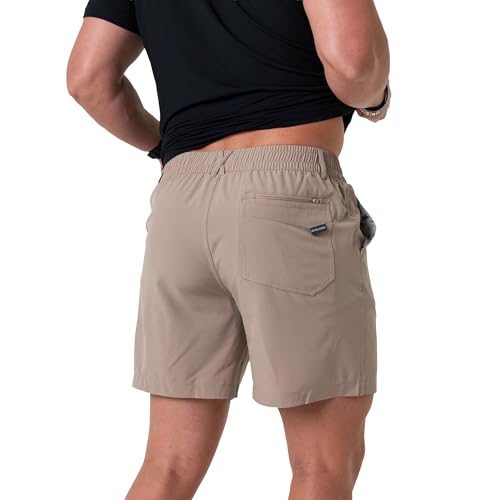 Image of River Rock Grey Everyday Shorts - Deer Camo Pockets